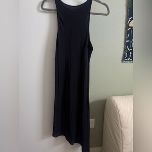 Tucker Silk Asymmetric Hem Dress Black Medium